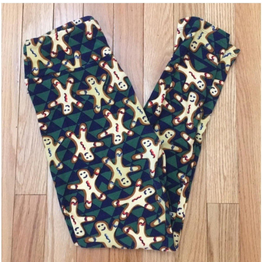 Lularoe Tall & Curvy Gingerbread Men Leggings